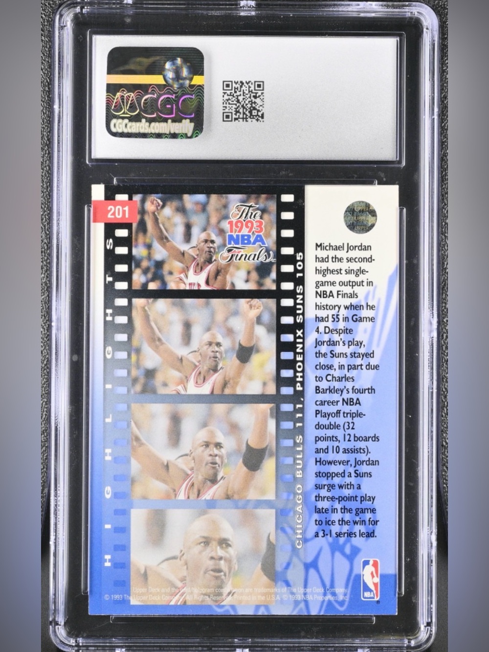 1993-94 Upper Deck #201 Michael Jordan CGC Graded Card
THE LEGEND, GOAT, JORDAN - Picture 2 of 2